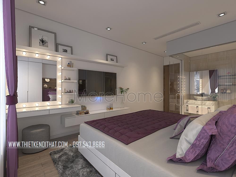 Thiết kế nội thất phòng ngủ chung cư Park Hill Hai Bà Trưng, Hà Nội